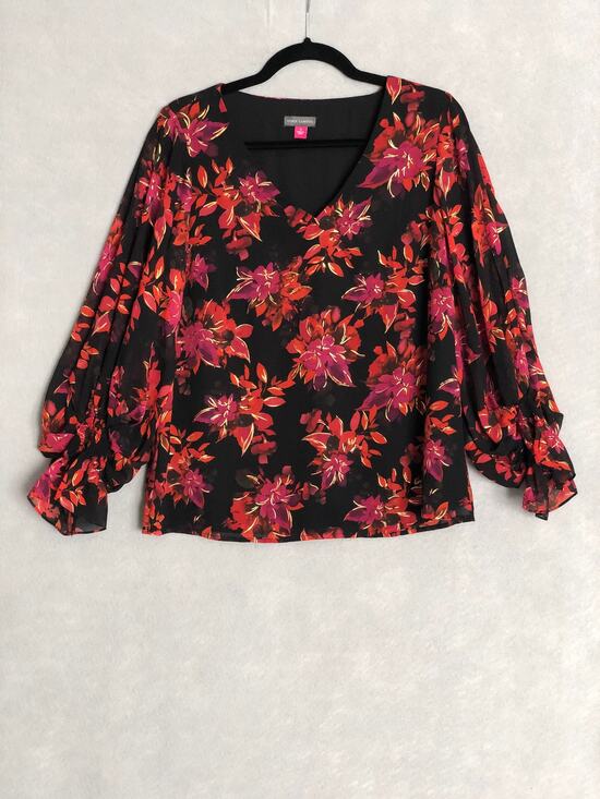 Vince Camuto Tops - Vince Camuto Floral Print Top Balloon Sleeve Women's Size Small NEW